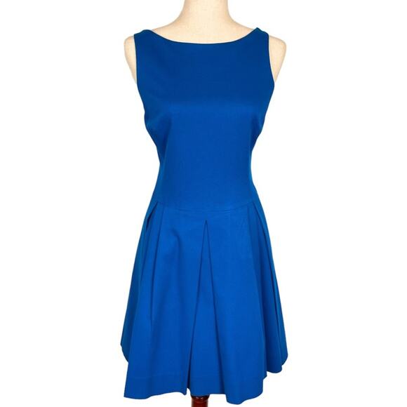 Polo Ralph Lauren Cobalt Blue Fit Flare Sleeveless Dress Size 10 - Picture 4 of 8